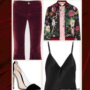 Luxurious Super Soft Cotton Velvet Burgundy Jeans